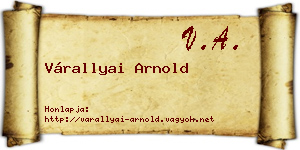 Várallyai Arnold névjegykártya
