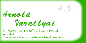 arnold varallyai business card
